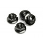 WHEEL NUT M4 SERRATED (BLACK/4pcs)