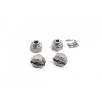 HEX WHEEL HUB 12mm (SILVER/4pcs)