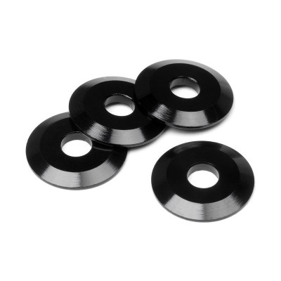 ALUMINUM WASHER 4x14x1.5mm (BLACK/4pcs)