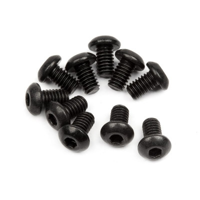 BUTTON HEAD SCREW M2.5x4mm (HEX SOCKET/10pcs)