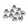 SERRATED FLANGE LOCK NUT M4 (SILVER/10pcs)