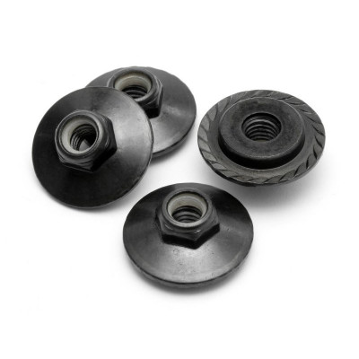 FLANGED LOCK NUT M5x8mm (BLACK/4pcs)