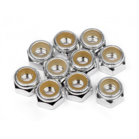 ALUMINUM LOCK NUT M4 (SILVER/10pcs) ALUMINUM LOCK NUT M4 (SILVER/10pcs)