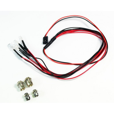 LED set white/red with aluminum holder