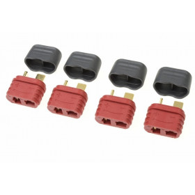 Connector - Deans - Gold Plated w/ Cap - Female - 4 pcs Connector - Deans - Gold Plated w/ Cap - Female - 4 pcs