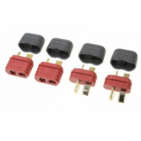 Connector - Deans - Gold Plated w/ Cap - Male + Female - 2 p Connector - Deans - Gold Plated w/ Cap - Male + Female - 2 p