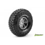 CR-GRIFFIN 1:10 Crawler Tire Set Mounted Super Soft Black Chrome 1.9" Rims Hex 12mm 1 Pair
