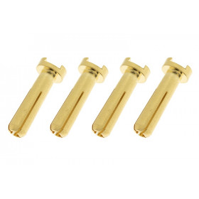 Connector 4.0mm Gold Plated 90 Deg Male - 4 pcs Connector 4.0mm Gold Plated 90 Deg Male - 4 pcs