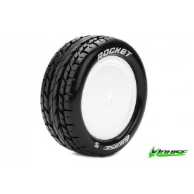 E-ROCKET 1:10 Buggy Tire Set Mounted Soft White Rims Kyosho E-ROCKET 1:10 Buggy Tire Set Mounted Soft White Rims Kyosho