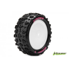 E-SPIDER 1:10 Buggy Tire Set Mounted Soft White Rims Kyoshor E-SPIDER 1:10 Buggy Tire Set Mounted Soft White Rims Kyoshor