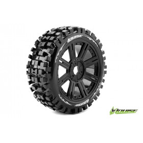 B-ULLDOZE 1:8 Buggy Tire Set Mounted Soft Black Spoke Rims B-ULLDOZE 1:8 Buggy Tire Set Mounted Soft Black Spoke Rims