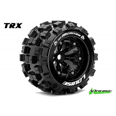MT-MCROSS 1:8 Monster Truck Tire Set Mounted Medium Black