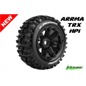 ST-PIONEER 1:8 Stadium Truck Tire Set Mounted Sport Black ST-PIONEER 1:8 Stadium Truck Tire Set Mounted Sport Black