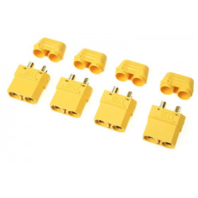 Connector - XT-90H - w/ Cap - Gold Plated - Male - 4 pcs Connector - XT-90H - w/ Cap - Gold Plated - Male - 4 pcs