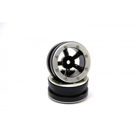 Beadlock Wheels PT-Safari Black/Silver 1.9 (2 pcs) Beadlock Wheels PT-Safari Black/Silver 1.9 (2 pcs)