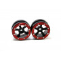 Beadlock Wheels PT-Safari Black/Red 1.9 (2 pcs)