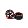 Beadlock Wheels PT-Safari Black/Red 1.9 (2 pcs)