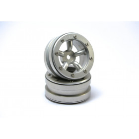 Beadlock Wheels PT-Safari Silver/Silver 1.9 (2 pcs) Beadlock Wheels PT-Safari Silver/Silver 1.9 (2 pcs)