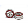 Beadlock Wheels PT-Safari Silver/Red 1.9 (2 pcs)