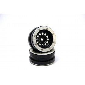 Beadlock Wheels PT-Bullet Black/Silver 1.9 (2 pcs) Beadlock Wheels PT-Bullet Black/Silver 1.9 (2 pcs)