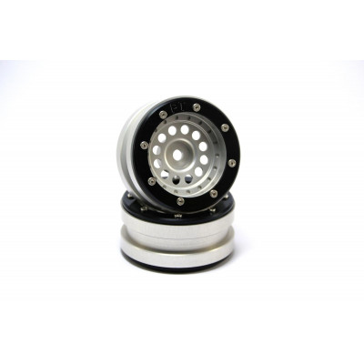 Beadlock Wheels PT-Bullet Silver/Black 1.9 (2 pcs)