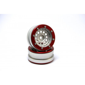 Beadlock Wheels PT-Bullet Silver/Red 1.9 (2 pcs) Beadlock Wheels PT-Bullet Silver/Red 1.9 (2 pcs)