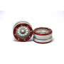 Beadlock Wheels PT-Bullet Silver/Red 1.9 (2 pcs)
