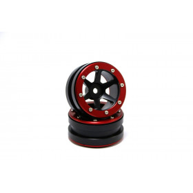 Beadlock Wheels PT- Slingshot Black/Red 1.9 (2 pcs) Beadlock Wheels PT- Slingshot Black/Red 1.9 (2 pcs)