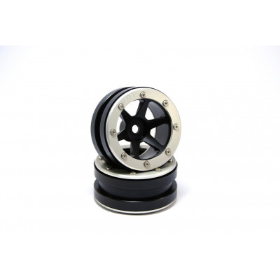 Beadlock Wheels PT- Slingshot Black/Silver 1.9 (2 pcs)