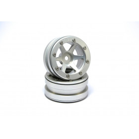 Beadlock Wheels PT- Slingshot Silver/Silver 1.9 (2 pcs) Beadlock Wheels PT- Slingshot Silver/Silver 1.9 (2 pcs)