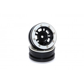 Beadlock Wheels PT-Distractor Black/Silver 1.9 (2 pcs) Beadlock Wheels PT-Distractor Black/Silver 1.9 (2 pcs)