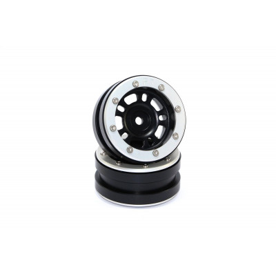 Beadlock Wheels PT-Distractor Black/Silver 1.9 (2 pcs)