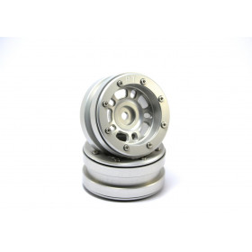 Beadlock Wheels PT- Distractor Silver/Silver 1.9 (2 pcs) Beadlock Wheels PT- Distractor Silver/Silver 1.9 (2 pcs)