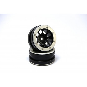 Beadlock Wheels PT-Ecohole Black/Silver 1.9 (2 pcs) Beadlock Wheels PT-Ecohole Black/Silver 1.9 (2 pcs)