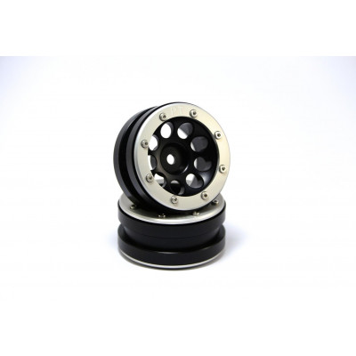 Beadlock Wheels PT-Ecohole Black/Silver 1.9 (2 pcs)