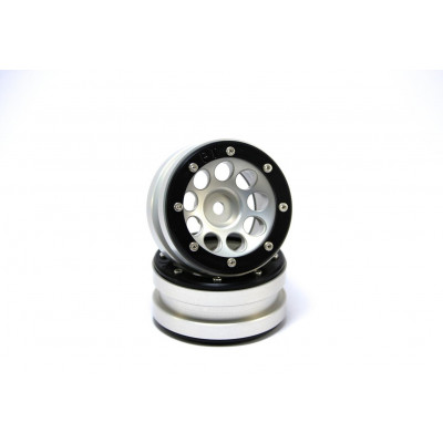 Beadlock Wheels PT-Ecohole Silver/Black 1.9 (2 pcs)