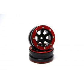Beadlock Wheels PT-Claw Black/Red 1.9 (2 pcs) Beadlock Wheels PT-Claw Black/Red 1.9 (2 pcs)
