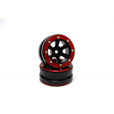 Beadlock Wheels PT-Claw Black/Red 1.9 (2 pcs)