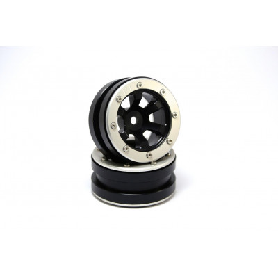 Beadlock Wheels PT-Claw Black/Silver 1.9 (2 pcs)