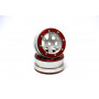 Beadlock Wheels PT-Claw Silver/Red 1.9 (2 pcs)