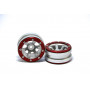 Beadlock Wheels PT-Claw Silver/Red 1.9 (2 pcs)