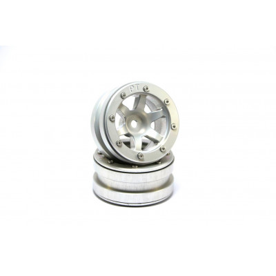 Beadlock Wheels PT- Wave Silver/Silver 1.9 (2 pcs)