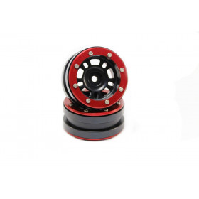 Beadlock Wheels PT- Distractor Black/Red 1.9 (2 pcs) Beadlock Wheels PT- Distractor Black/Red 1.9 (2 pcs)
