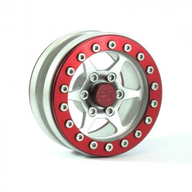 Jantes de Beadlock PT-Mighty Star Silver/Red1.9 (2 pcs) Jantes de Beadlock PT-Mighty Star Silver/Red1.9 (2 pcs)