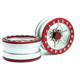 Jantes de Beadlock PT-Power Silver/Red1.9 (2 pcs) Jantes de Beadlock PT-Power Silver/Red1.9 (2 pcs)