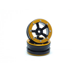 Beadlock Wheels PT-Safari Black/Gold 1.9 Beadlock Wheels PT-Safari Black/Gold 1.9