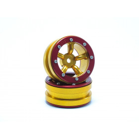 Beadlock Wheels PT-Safari Gold/Red 1.9 Beadlock Wheels PT-Safari Gold/Red 1.9