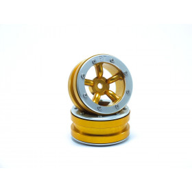 Beadlock Wheels PT-Safari Gold/Silver 1.9 Beadlock Wheels PT-Safari Gold/Silver 1.9