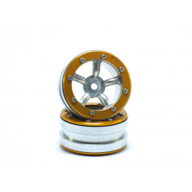 Beadlock Wheels PT-Safari Silver/Gold 1.9 Beadlock Wheels PT-Safari Silver/Gold 1.9