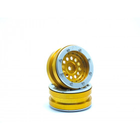 Beadlock Wheels PT-Bullet Gold/Silver 1.9 Beadlock Wheels PT-Bullet Gold/Silver 1.9